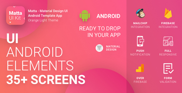Materyal Tasarımı Kullanıcı Arayüzü Android Şablonu Uygulaması - 27