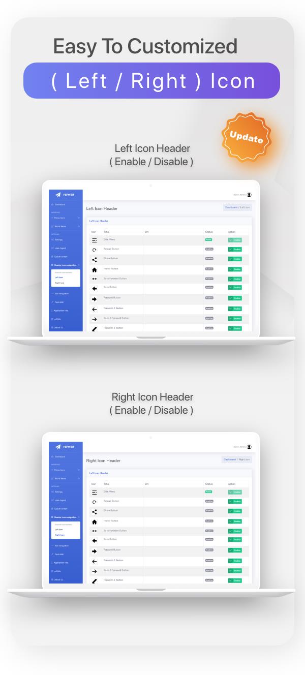 Web'den Uygulamaya Dönüştürücü Flutter için FlyWeb + Yönetici Paneli - 15