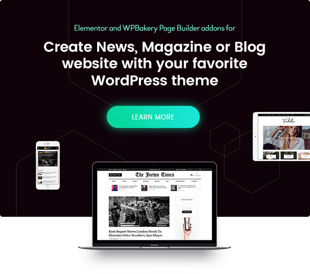Epic News Elements - Elementor ve WPBakery Sayfa Oluşturucu için Haber Dergisi Blog Öğesi ve Blog Eklentileri 1