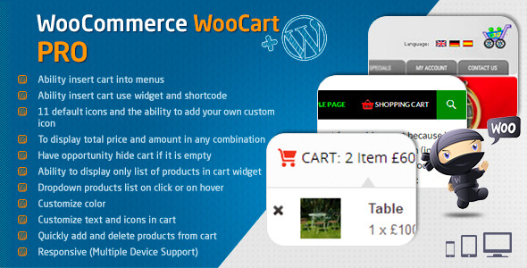 WooCart Pro - WooCommerce için Açılır Sepet