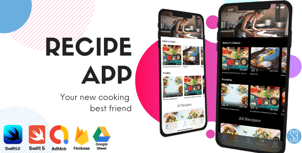 iOS Tarif Uygulaması Yemek Kitabı (Şef, Yemek Pişirme, SwiftUI, iOS 15, iOS Uygulama Şablonu, Tam iOS Uygulaması)