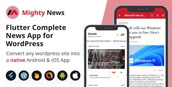 MightyNews - Wordpress arka uçlu Flutter Haber Uygulaması 1