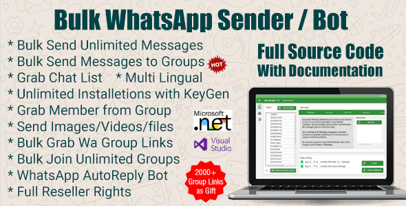 WaSender - Toplu WhatsApp gönderici / Grup Gönderici / WhatsApp botu 1