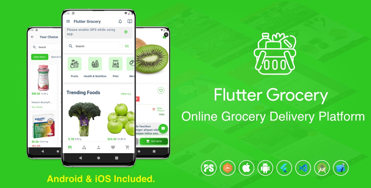 iOS ve Android için Flutter Grocery Delivery Boy Uygulaması ( 1.4 ) - 1