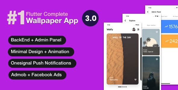 Android için Flutter Wallpaper Uygulaması - Tam Uygulama + Yönetici Paneli