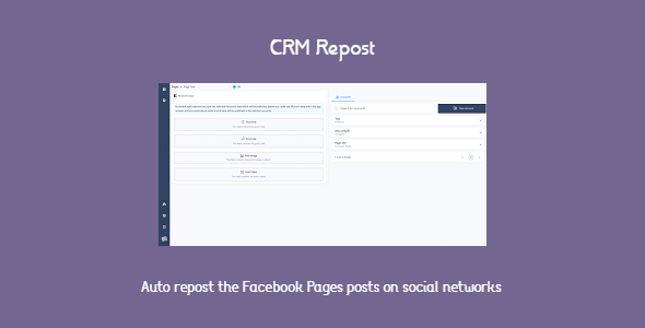 CRM Repost - Facebook Sayfaları gönderilerinizi otomatik olarak birden fazla sosyal ağda paylaşın