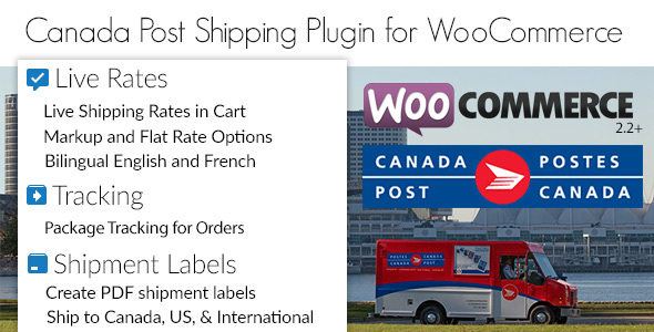 Fiyatlar, Etiketler ve Takip için Canada Post WooCommerce Nakliye Eklentisi