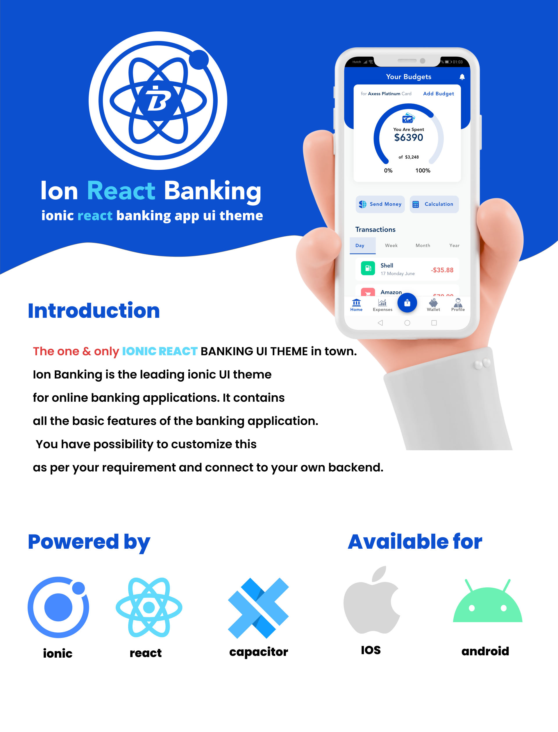 Ion React Banking – iyonik tepki bankacılık uygulaması kullanıcı arayüzü teması