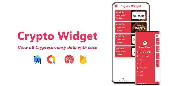 Kripto Widget’ı – Kripto Para Birimi Widget Oluşturucu Uygulaması |  ADMOB, FIREBASE, ONESİNYAL