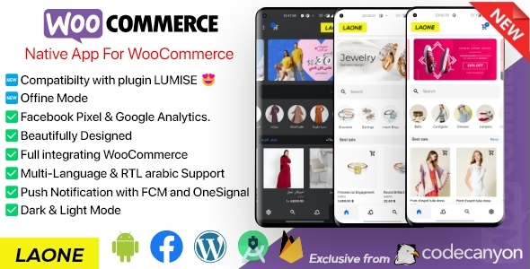 LAONE ECOMMERCE – Android için Tam WooCommerce Yerel Mobil Uygulaması