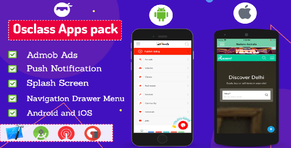 Osclass Android ve iOS Uygulama Paketi 1