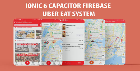 UBER EAT SYSTEM - IONIC 6 Firebase ( Müşteri Uygulaması , Restoran Uygulaması , Uber Sürücü uygulaması , Süper Yönetici)