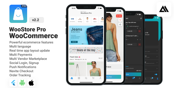 WooStore Pro WooCommerce – Tam Flutter E-ticaret (Çoklu satıcı) Uygulaması